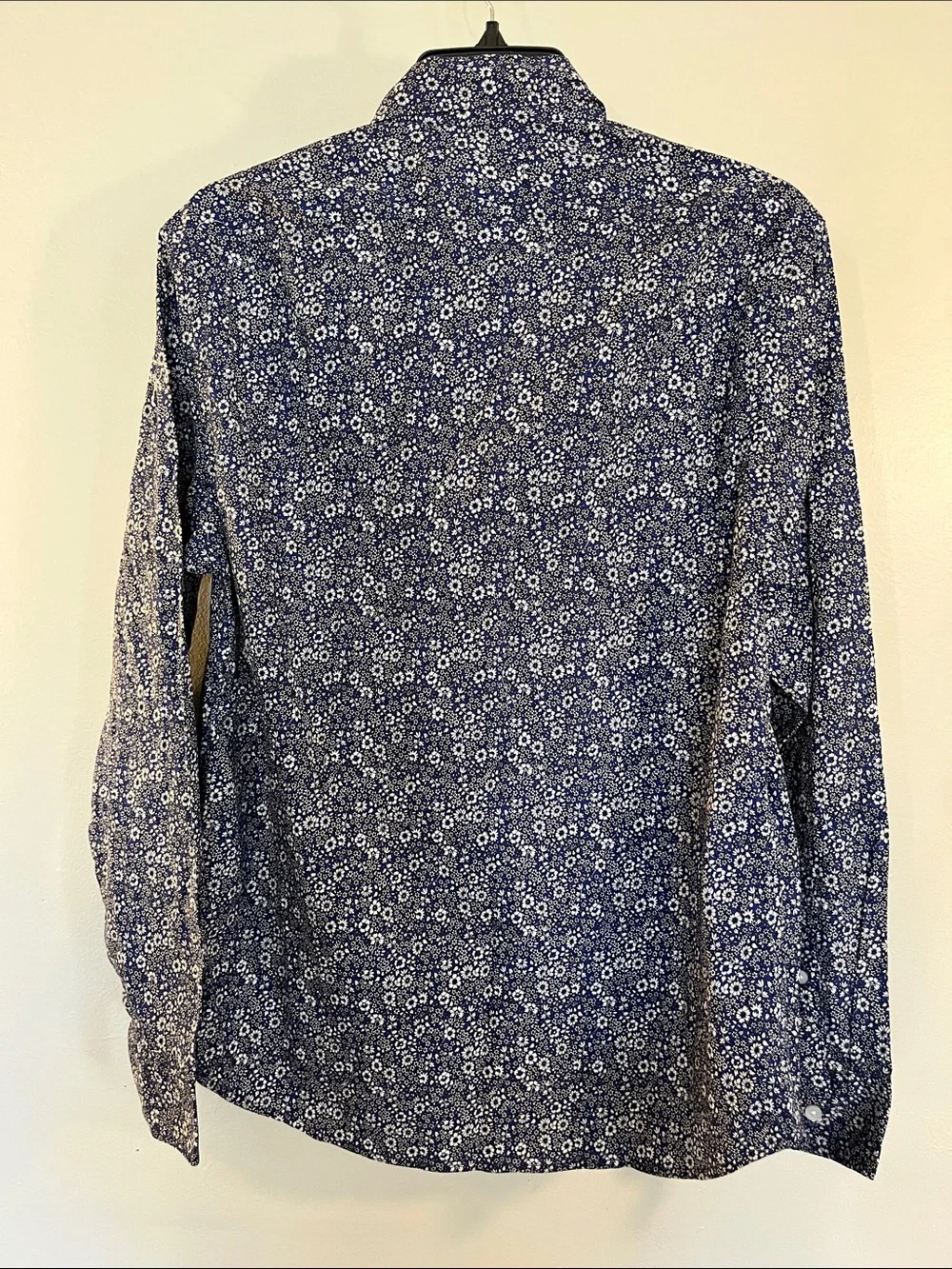 J. Crew Navy and White Micro Floral Button-Down Shirt
